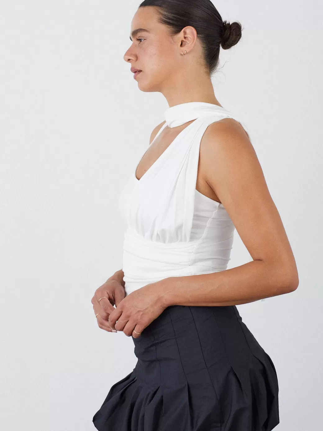 Online Lisa Says Gah Bella Scarf Top - White
