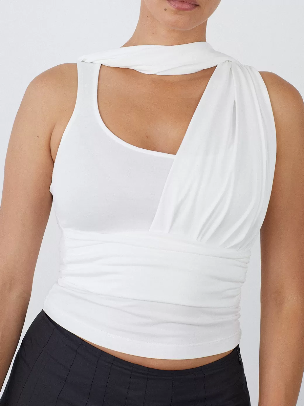 Online Lisa Says Gah Bella Scarf Top - White