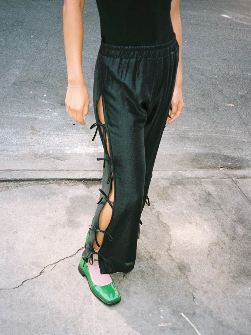Outlet Lisa Says Gah Evelyn Tie Pant - Black Organza BlackOrganza
