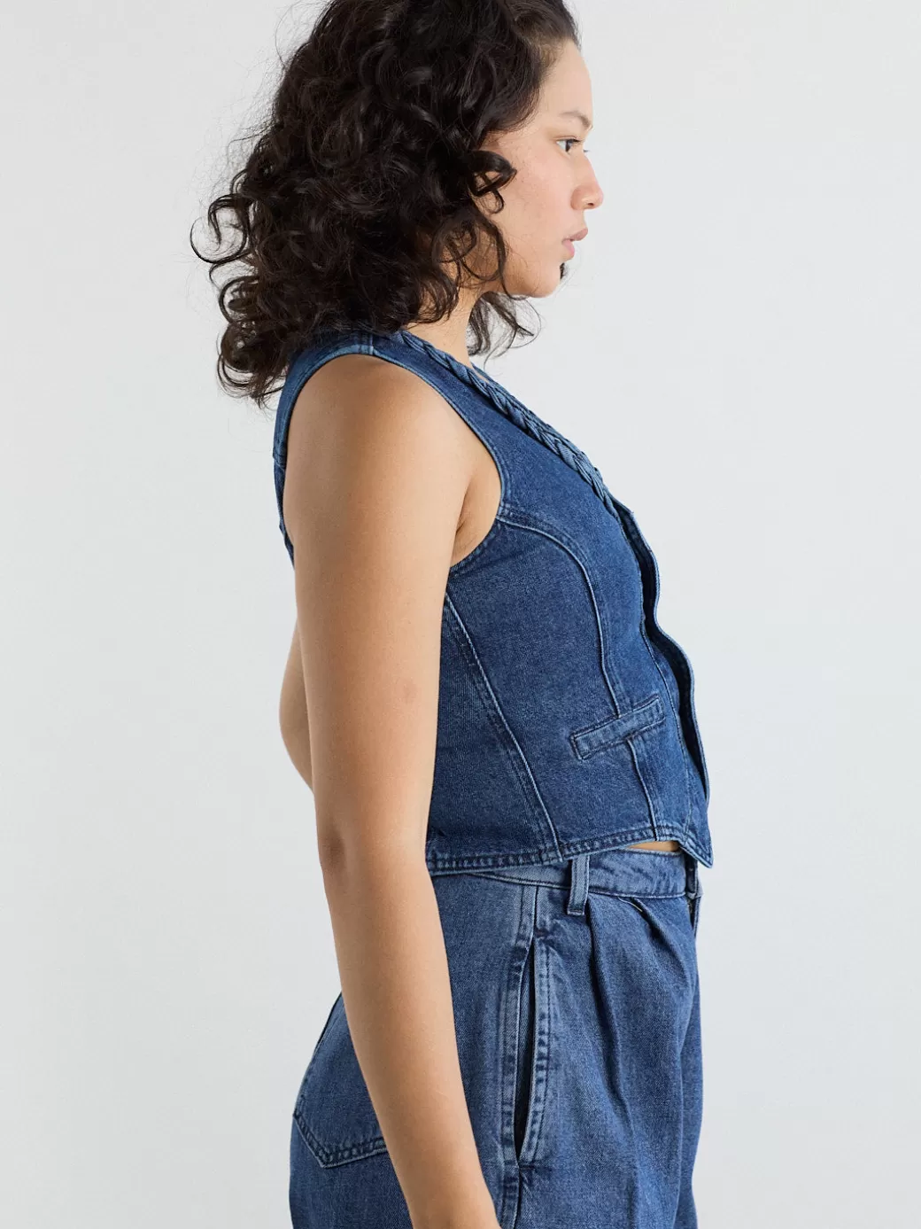 Best Sale Lisa Says Gah Isla Denim Vest - Vintage Wash VintageWash