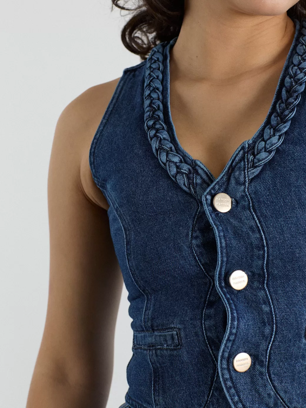 Best Sale Lisa Says Gah Isla Denim Vest - Vintage Wash VintageWash
