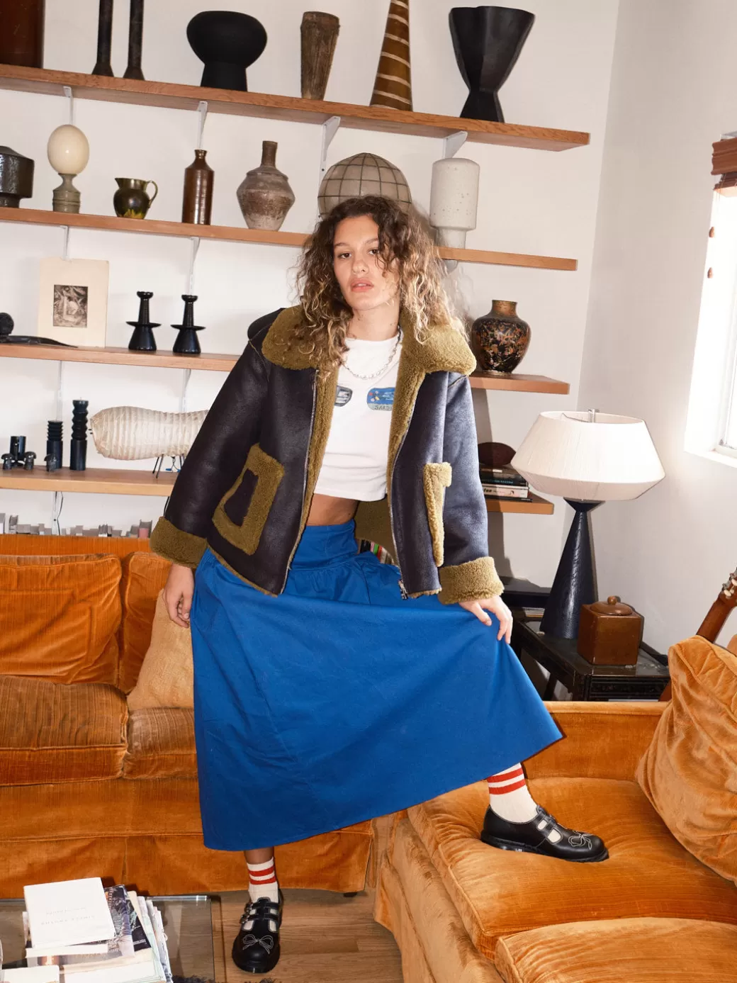 Discount Lisa Says Gah Maeve Midi Skirt - Cobalt