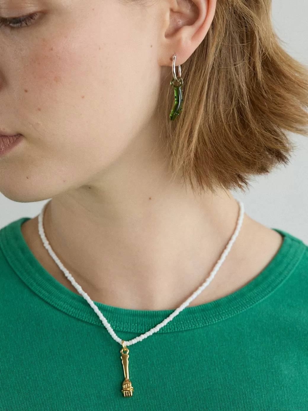 Flash Sale Lisa Says Gah Pickle Hoops - Green/Silver Green/Silver