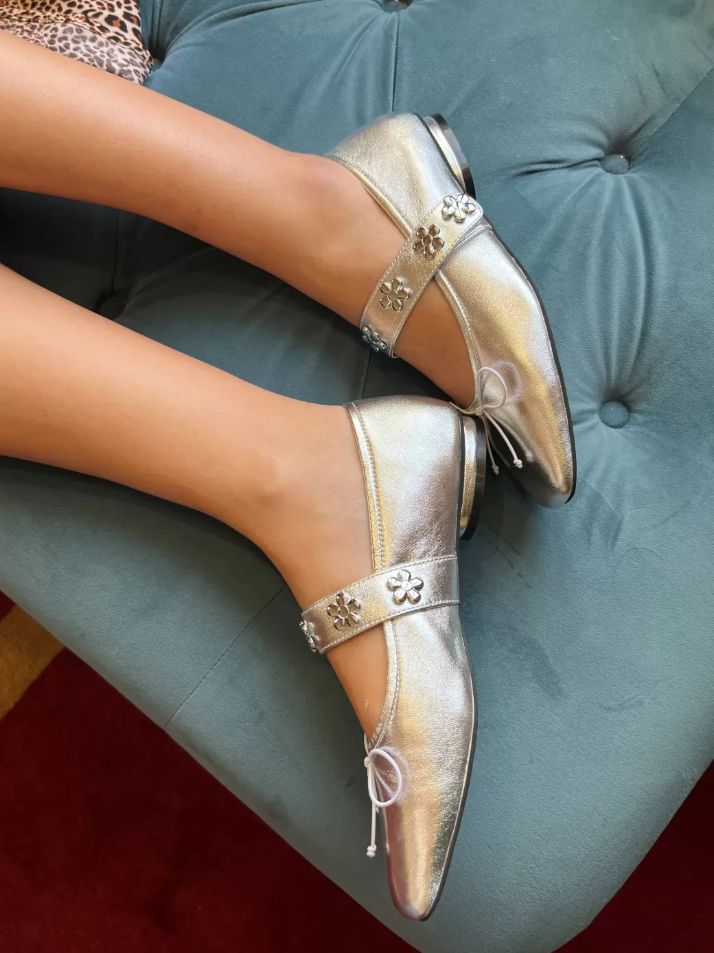 Clearance Lisa Says Gah Sylvie Ballet Flat - Silver Silver.5