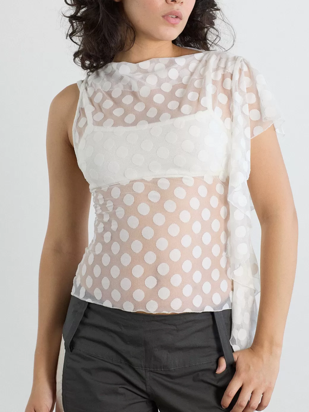 Best Sale Lisa Says Gah Zehra Top - White Polka WhitePolka
